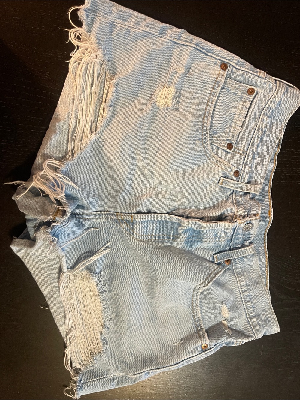 Levi's Light Blue Distressed Cutoff Denim Shorts size 30